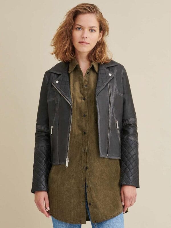 Leather biker Jacket - Image 4
