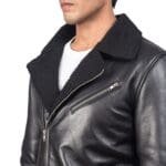 ALBERTO SHEARLING LEATHER JACKET