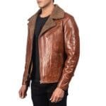 ALBERTO SHEARLING LEATHER JACKET