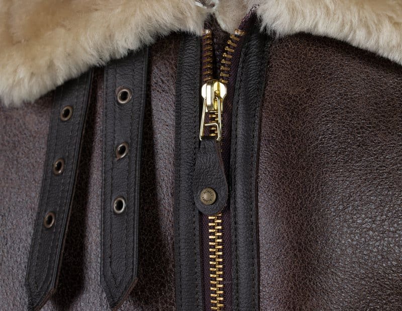 Classic B-3 Sheepskin Leather Bomber Jacket - Image 18