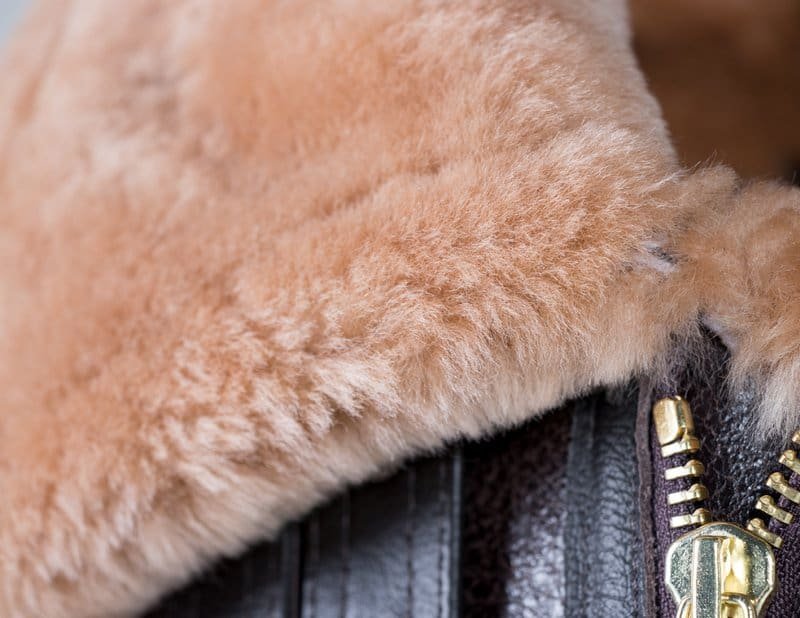 Classic B-3 Sheepskin Leather Bomber Jacket - Image 12