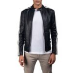 HANK BLACK LEATHER BIKER JACKET
