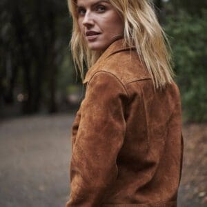 Women’s Cow Suede Trucker Jacket