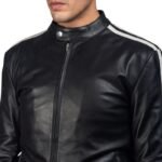 HANK BLACK LEATHER BIKER JACKET