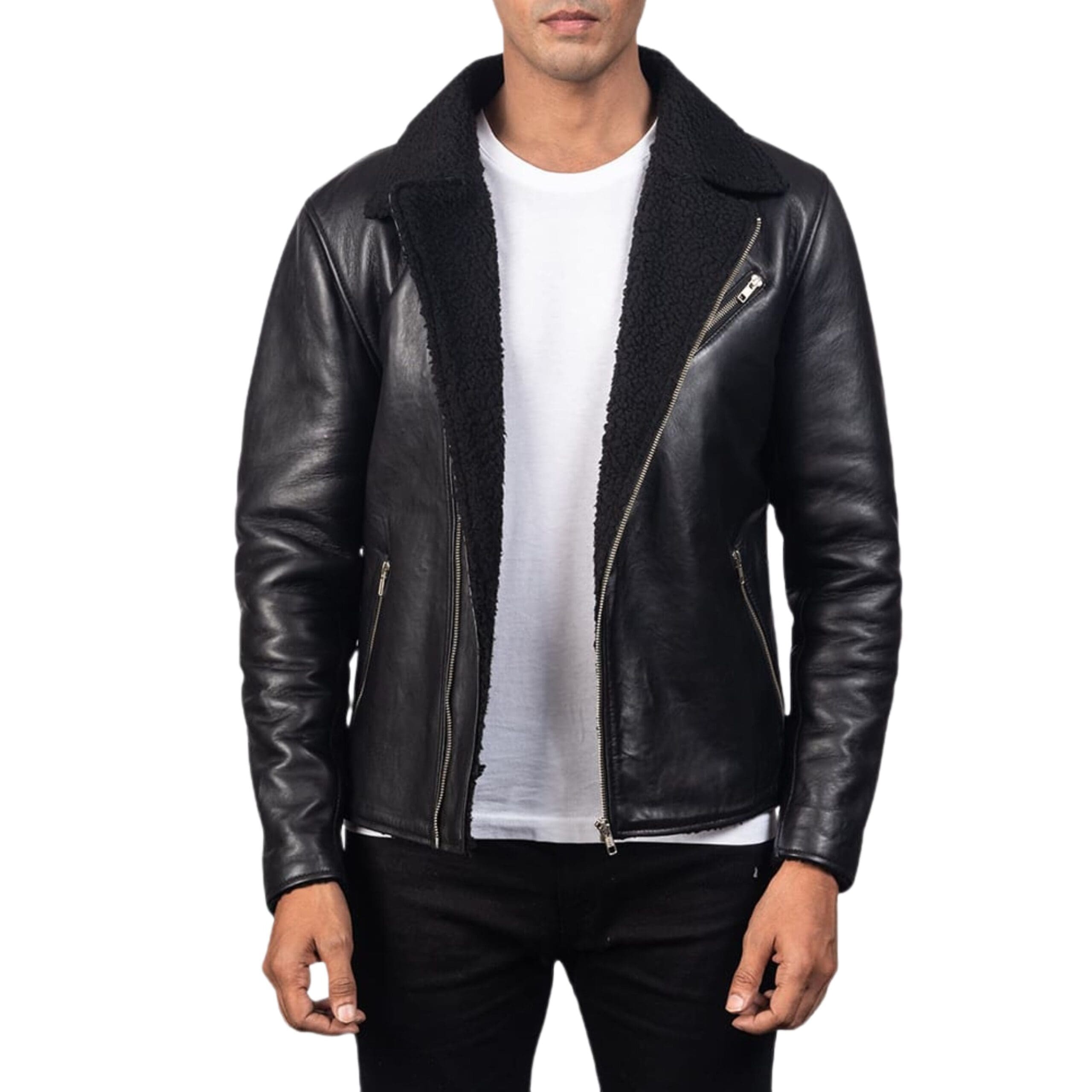 ALBERTO SHEARLING LEATHER JACKET