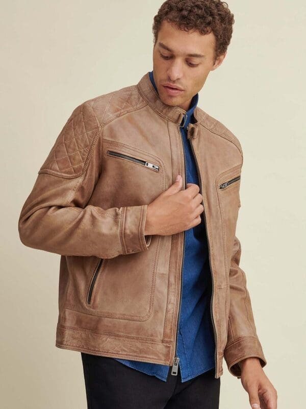 Mason Quilted Leather Jacket - Image 3