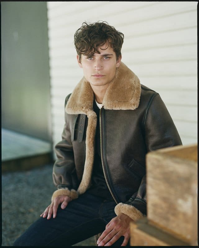 Classic B-3 Sheepskin Leather Bomber Jacket - Image 9