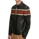 DALE RETRO STRIPED LEATHER JACKET