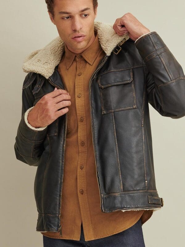 Emmett Classic Leather Bomber - Image 4