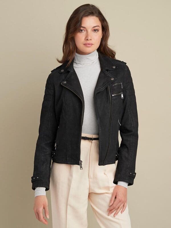 QUILTED LEATHER MOTO POPPY JUNO - Image 4