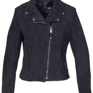 Women’s Fitted Suede Motorcycle Jacket