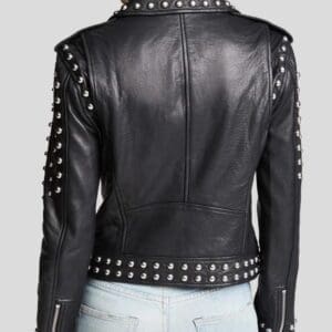 BLACK STUDDED LEATHER JACKET