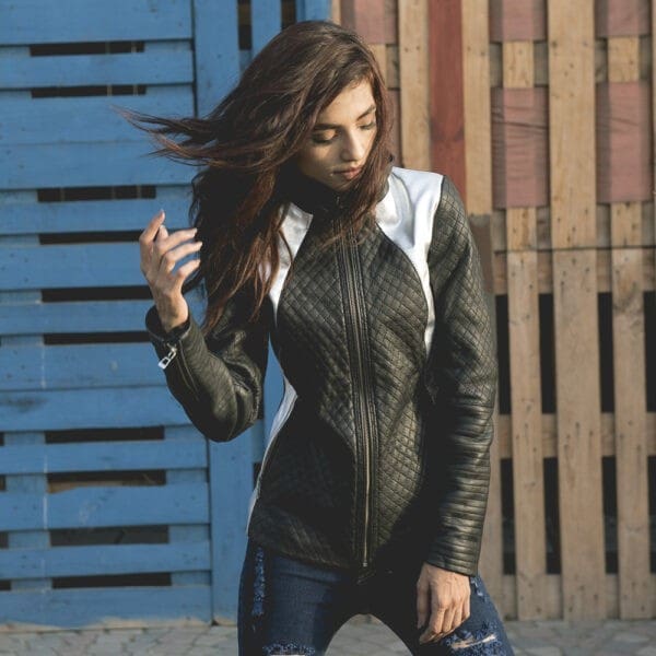 Silver Leather Jacket Women, Silver Leather Jacket, Custom Jacket Co