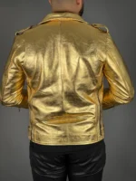 Gold Leather Jacket Men, Gold Leather Jacket, Gold Jacket, Custom Jacket Co