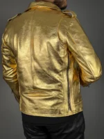 Gold Leather Jacket Men, Gold Leather Jacket, Gold Jacket, Custom Jacket Co