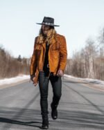 Brown Leather Jacket Women, Fringe Jacket, Suede Jacket women, Custom Jacket Co