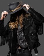 Brown Fringe Suede Leather Jacket Men, Custom Jacket Co