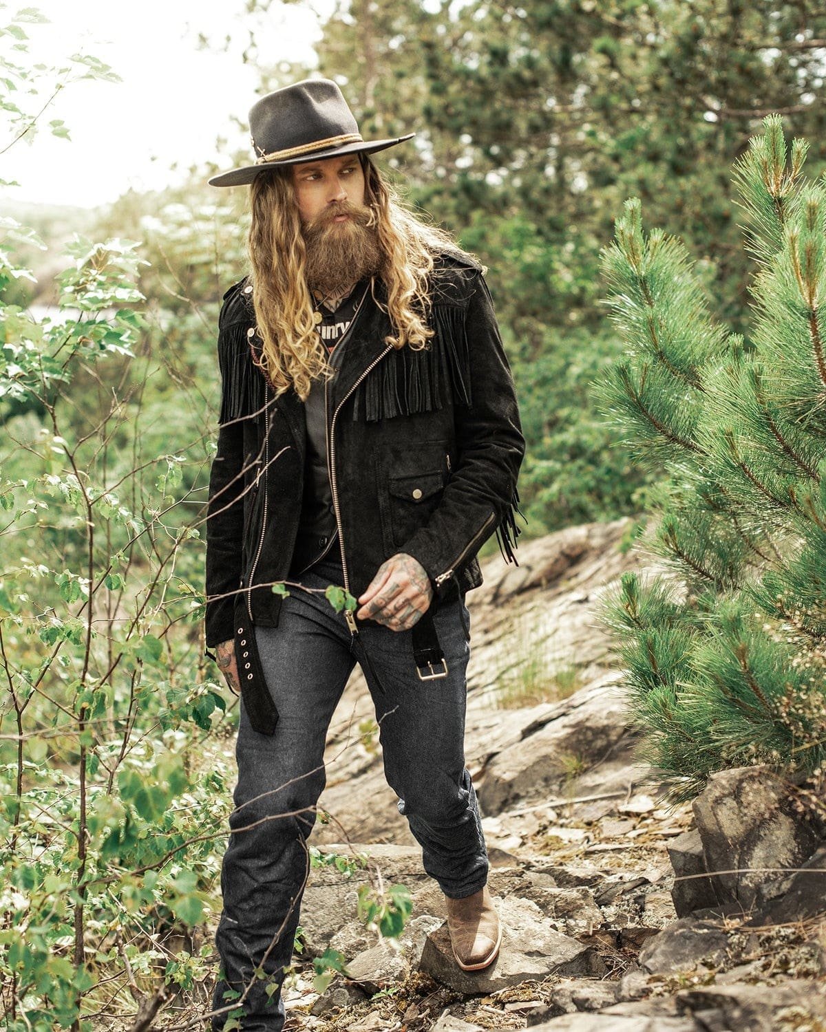 Brown Fringe Suede Leather Jacket Men, Custom Jacket Co