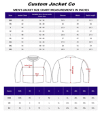Size Chart - Custom Jacket Co