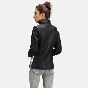 Silver Leather Jacket Women