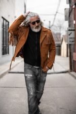 Brown Leather Jacket Women, Fringe Jacket, Suede Jacket women, Custom Jacket Co