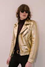 Gold Leather Jacket Men, Gold Jacket, Gold Jacket Men, Custom Jacket Co