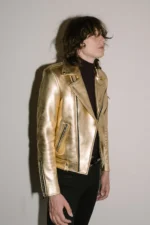 Gold Leather Jacket Men, Gold Jacket, Gold Jacket Men, Custom Jacket Co