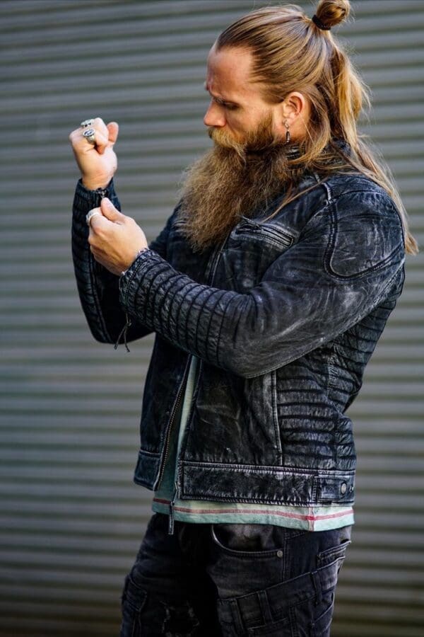 USA Leather Jacket Embossed - Image 4