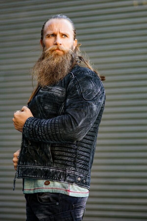 USA Leather Jacket Embossed - Image 3