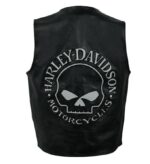 Harley Davidson Skull Embroidered Leather Vest