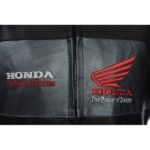 Black Honda Motorbike Genuine Cowhide Leather Jacket for Men's