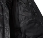 Women's Blacked Out Leather Puffer Jacket