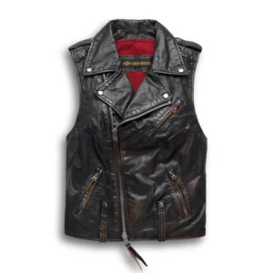 Women’s Swingarm Leather Biker Vest