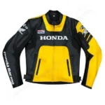 Mens Honda Yellow Biker Motorcycle Jacket
