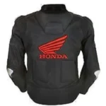 Honda Motorcycle Handmade Black Leather Racing Jacket for Men