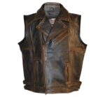 Harley Davidson Men’s Brown Distressed Leather Biker Vest