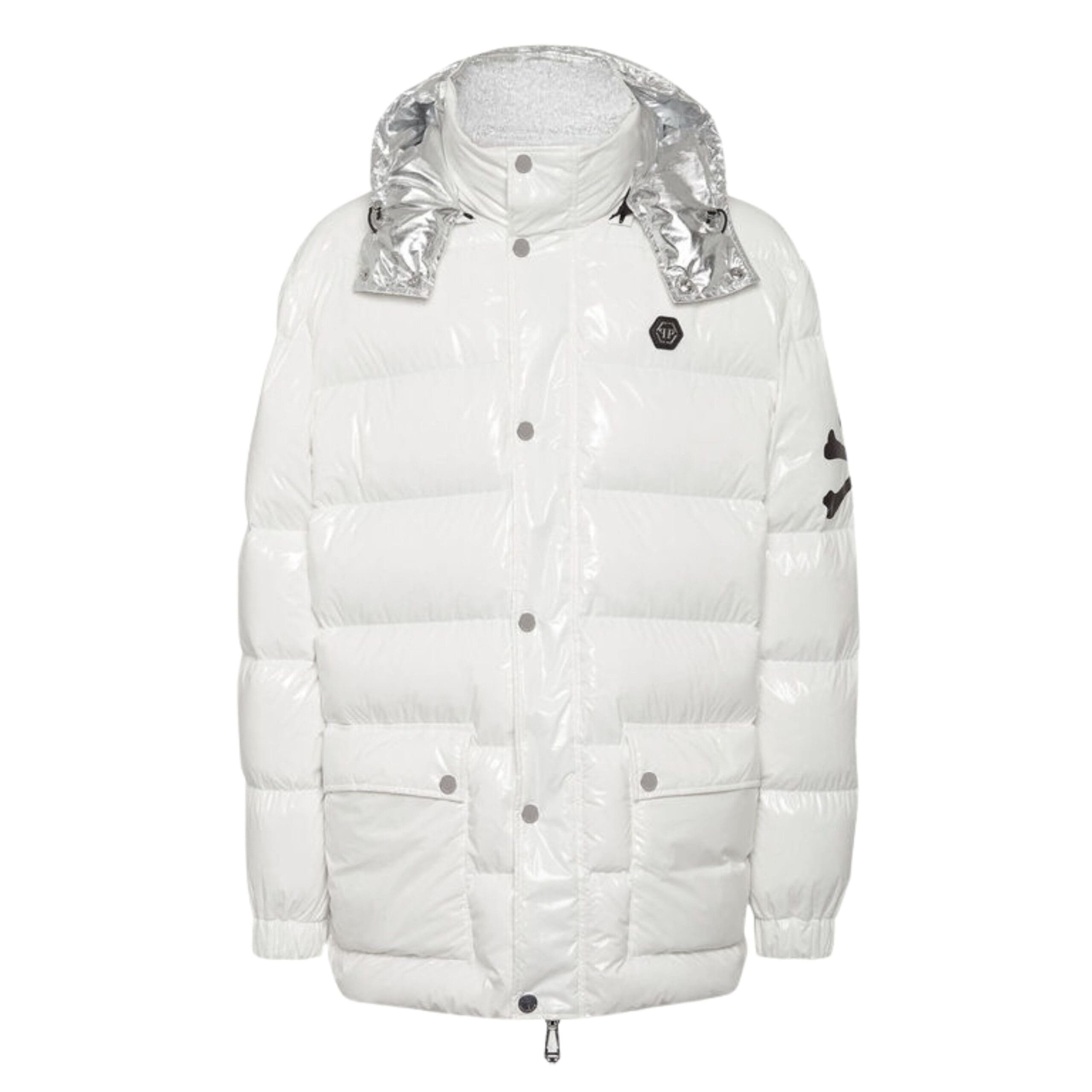 PHILIPP PLEIN NYLON PUFFER JACKET SKULL&BONES