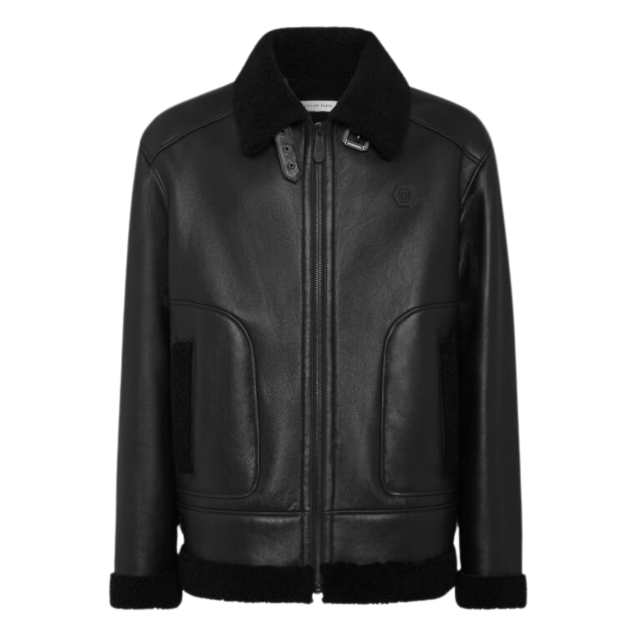 PHILIPP PLEIN SHEARLING JACKET SKULL&BONES