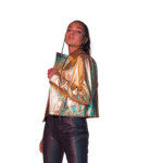 Gold Leather Jacket Women - Designer Leather Jacket - Biker Jacket - Motorcycle Jacket - Handmade Jacket - Italian Leather - Gifts for Her