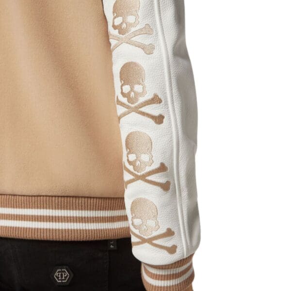 WOOL AND LEATHER BOMBER SKULL&BONES