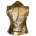 Gold Leather Jacket Women