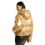 Gold Leather Jacket Women