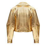 Gold Leather Jacket Women