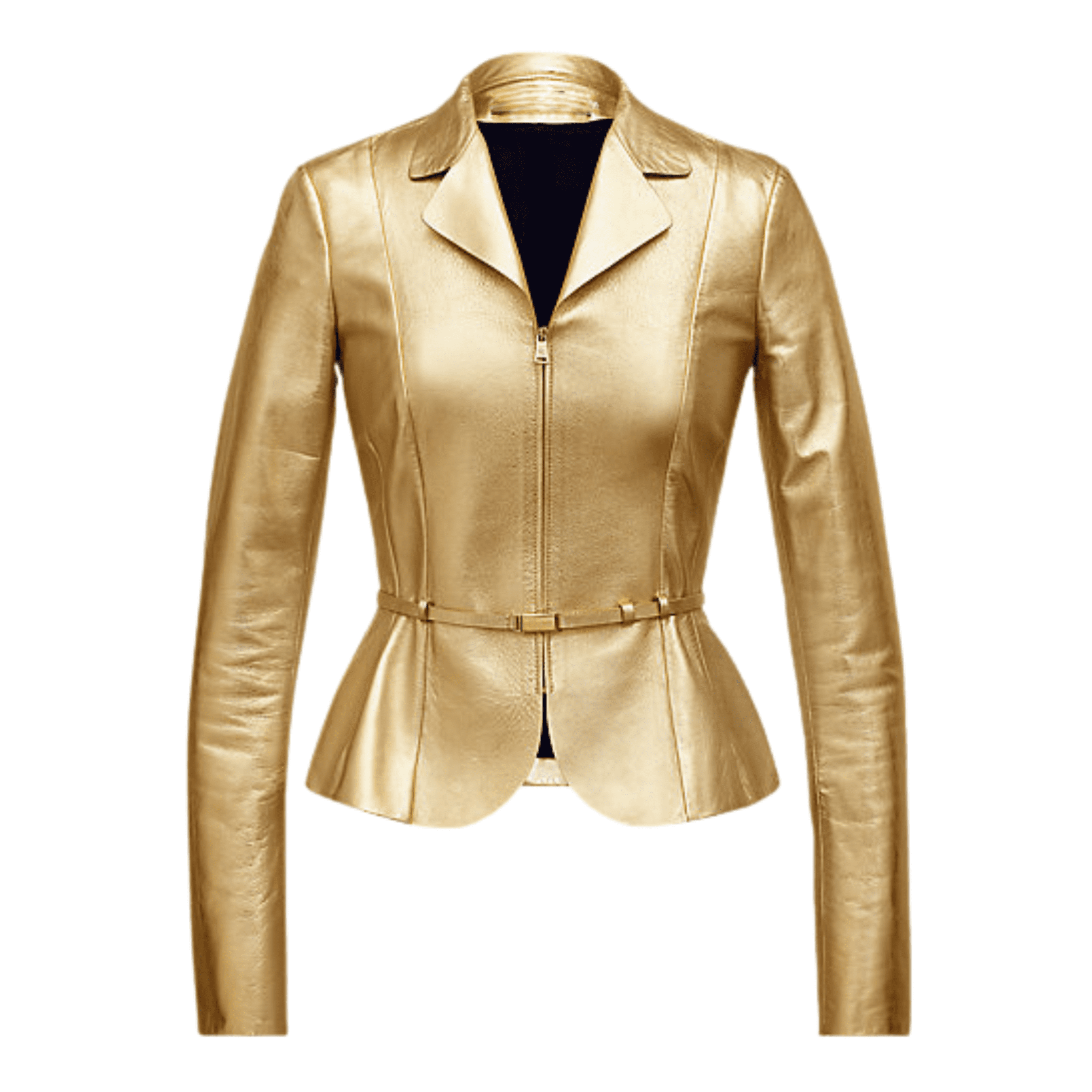 Gold Leather Jacket Women