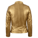 Gold Leather Jacket Women - Handmade Designer Jacket - Biker Jacket - Motorcycle Jacket - Racing Jacket - Italian Leather - Gifts For Her