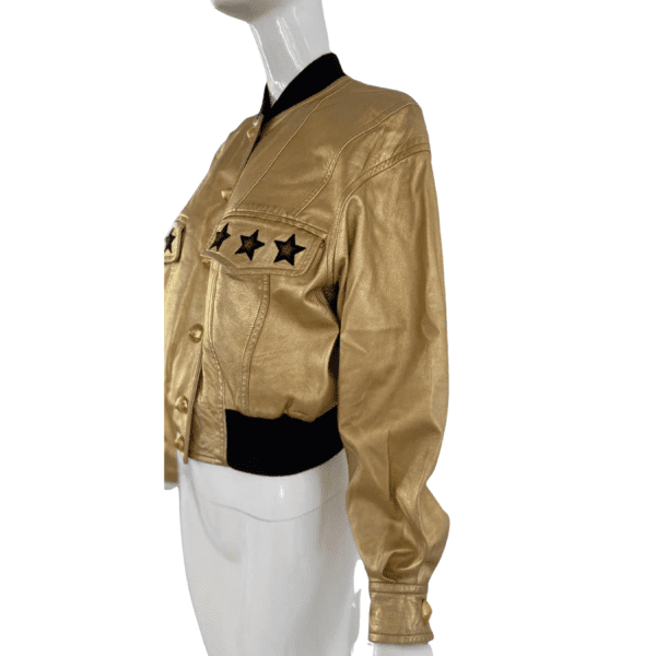 Gold Women Leather Jacket - Womens Jacket- Designer Jacket - Racing Jacket - Biker Jacket - Handmade Jacket - Italian Leather - Gift for her