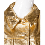 Gold Leather Jacket Women