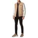 WOOL AND LEATHER BOMBER SKULL&BONES