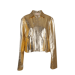 Gold Leather Jacket Women