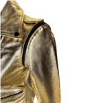 Gold Leather Jacket Women